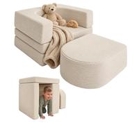 Relaxdays Sillón Infantil, Modular, de 4 Piezas, Bloques Suaves, Beige
