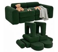 Relaxdays Sofá Modular de Juegos para niños, 10 pzas., Verde