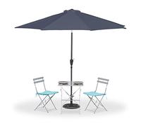Relaxdays Sombrilla Ø 300 cm antracita,negro