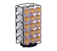 Relaxdays Soporte 30 Cápsulas, Compatible con K-Cups de Keurig, Portacápsulas Giratorio, 30,5 x 16 x 12,5 cm, Negro