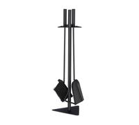 Relaxdays Soporte con accesorios de chimenea negro