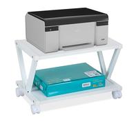 Relaxdays Soporte de impresora con ruedas blanco