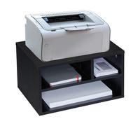 Relaxdays Soporte de impresora con 3 baldas negro