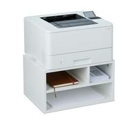 Relaxdays Soporte impresora con 3 compartimentos blanco