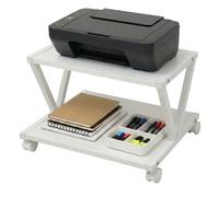 Relaxdays Soporte de impresora con ruedas blanco
