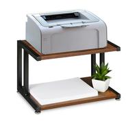 Relaxdays Soporte de impresora estilo industrial marrón oscuro,negro