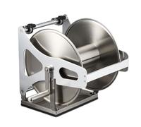 Relaxdays Soporte de mangueras de acero inoxidable plata