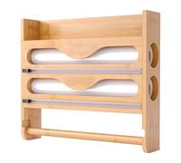 Relaxdays Soporte de pared para papel de cocina marrón claro