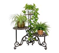 Relaxdays Soporte de plantas de hierro fundido marrón oscuro