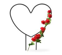Relaxdays Soporte para Plantas Forma de Corazón, Metálico, Plantas de Interior y Macetas, 32 x 25 x 0,5 cm Aprox., Negro