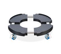 Relaxdays Soporte macetas extensible con ruedas antracita,azul,plata