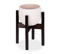 Relaxdays Soporte macetas de bambú marrón marrón oscuro