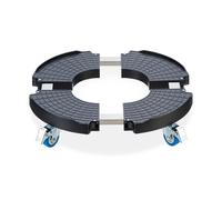 Relaxdays Soporte macetas extensible con ruedas antracita,azul,plata