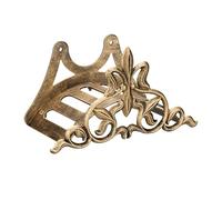 Relaxdays Soporte Manguera de Pared, Hierro Fundido, Diseño Antiguo, Cuelgamangueras Jardín, 16 x 29 x 14 cm, Bronce