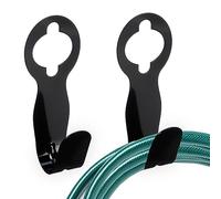 Relaxdays Pack de 2 soportes manguera pared negros negro