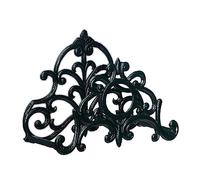 Relaxdays Soporte Manguera Pared, Cuelgamangueras Estilo Vintage, 24,5 x 31,5 x 15,5 cm, Hierro Fundido, Verde Oscuro