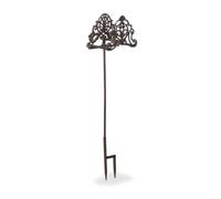 Relaxdays Soporte mangueras de pie con estacas marrón oscuro