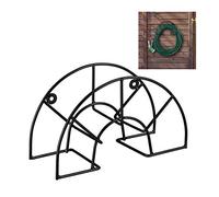 Relaxdays Soporte Mangueras, Montaje de Pared, para 45 m y 5/8", Acero, Colgador Jardín, Portamangueras Redondo, Negro