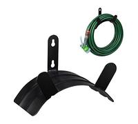 Relaxdays Soporte Mangueras, Montaje de Pared, para 45 m y 5/8", Cuelgamangueras y Cables Acero, Portamangueras, Negro