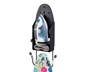 Relaxdays Soporte mural para plancha negro