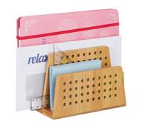 Relaxdays Soporte para documentos de bambú marrón claro