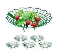 Relaxdays Soporte para Fresas, Set de 12, Protección contra Caracoles, Plástico, Rejilla Anti Putrefacción y Moho, Verde