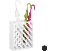 Relaxdays, soporte para paraguas XL, soporte rectangular para paraguas y bastones, acero, 48 x 40 x 15 cm, blanco