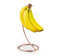 Relaxdays Soporte para Plátanos, Metal, 33 x 17 cm, Previene Marcas de Presión, Colgador Bananas, Frutero, Hierro, Cobre