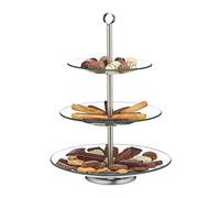 Relaxdays Soporte para tartas de 3 pisos plata,transparente