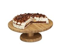 Relaxdays Soporte para tartas Ø 33 cm marrón claro