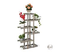 Relaxdays Soporte Plantas Interior de 5 Niveles, Madera, Gris, 125 x 81 x 25 cm
