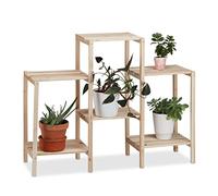 Relaxdays Estantería para plantas de madera marrón claro