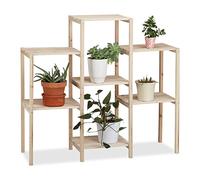Relaxdays Estantería para plantas de madera marrón claro