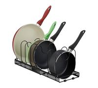 Relaxdays Soporte Sartenes Extensible, Organizador Cazuelas, Sujeta Tapas de Ollas, 19 x 59 x 18 cm, Metal, Negro