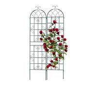 Relaxdays Soportes enredaderas en set de 2 220 cm verde oscuro