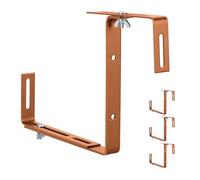Relaxdays Soportes para jardineras, Juego de 4, Ajustable, marrón Claro | Sin taladrar, metal, para barandillas