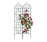 Relaxdays Soportes para Plantas, Set de 2, 220 x 50 cm, Enrejados Autónomos para Trepadoras, Tutores para Rosales, Verde