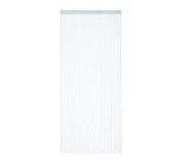 Relaxdays String Curtain Cortina de Hilos, 90 x 245 cm, con cordón, acortable, para Puertas y Ventanas, Lavable, Color Plateado, Poliéster, Plata, 90x245 cm