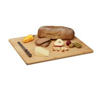 Relaxdays Tabla cortar cocina con ranura líquidos marrón claro