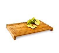Relaxdays Tabla de cortar de bambú con ranura para líquidos 52 x 29 cm marrón claro