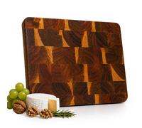 Relaxdays Tabla de cortar de acacia, 51x36 cm, 3 cm de grosor, natural | bordes redondeados