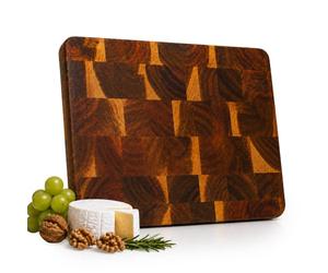 Relaxdays Tabla de cortar de acacia, 51x36 cm, 3 cm de grosor, natural | bordes redondeados