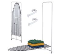 Relaxdays Tabla de planchar para puerta blanco,gris