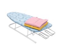 Relaxdays Tabla de planchar para mesa con soporte blanco,azul claro