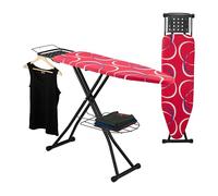 Relaxdays Tabla de planchar 110 x 33 cm rojo,negro