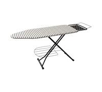 Relaxdays Tabla de Planchar para Vapor Regulable, Plegable con Soporte, 110x33 cm Rayas Gris/Blanco