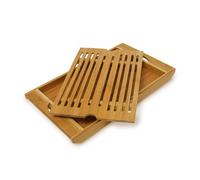Relaxdays Tabla para cortar y bandeja recogemigas marrón claro