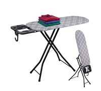 Relaxdays Tabla plancha & soporte vapor 109,5x35cm blanco,negro,gris