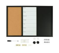 Relaxdays Tablero 3 en 1 con accesorios blanco,marrón claro,negro