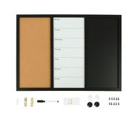 Relaxdays Tablero 3 en 1 con accesorios blanco,marrón claro,negro